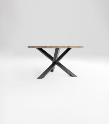 Jedálenský stôl drevený RYVERA BIG, kovová podnož čierna