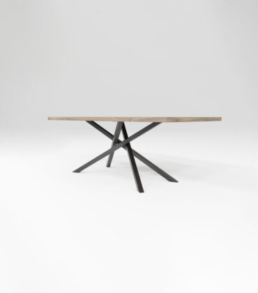 Jedálenský stôl drevený MYCADO SLIM, kovová podnož čierna