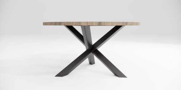 Jedálenský stôl RYVERA, kovová podnož čierna