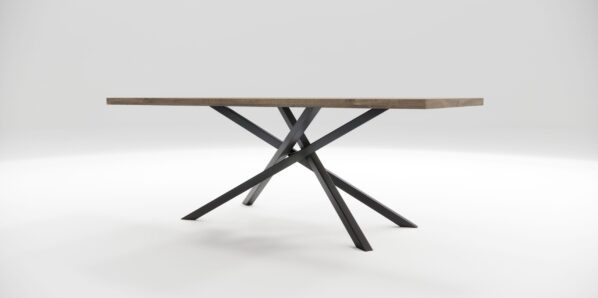 Jedálenský stôl MOSAYK SLIM, kovová podnož čierna