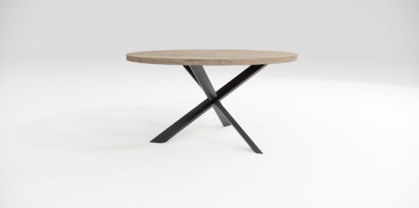 Jedálensky stôl VADORA, drevený, kovová podnož čierna