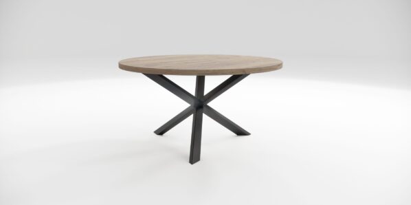 Jedálensky stôl VADORA, drevený, kovová podnož čierna