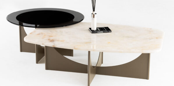 Konferenčný stolík DOUGLA, DOUGLA Cyrcle, PREMIUM zlatá