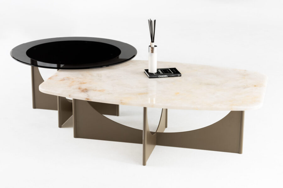 Konferenčný stolík DOUGLA, DOUGLA Cyrcle, PREMIUM zlatá