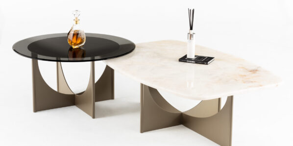 Konferenčný stolík DOUGLA, DOUGLA Cyrcle, PREMIUM zlatá